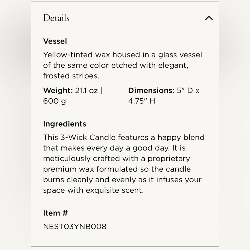 Nest Sunlit Yuzu & Neroli Three-Wick Candle, BRAND NEW - Picture 7 of 8